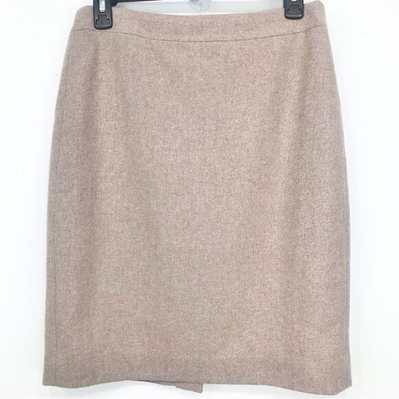 J. Crew Factory The Pencil Skirt in Neutral Tan Wool Blend - Picture 1 of 12